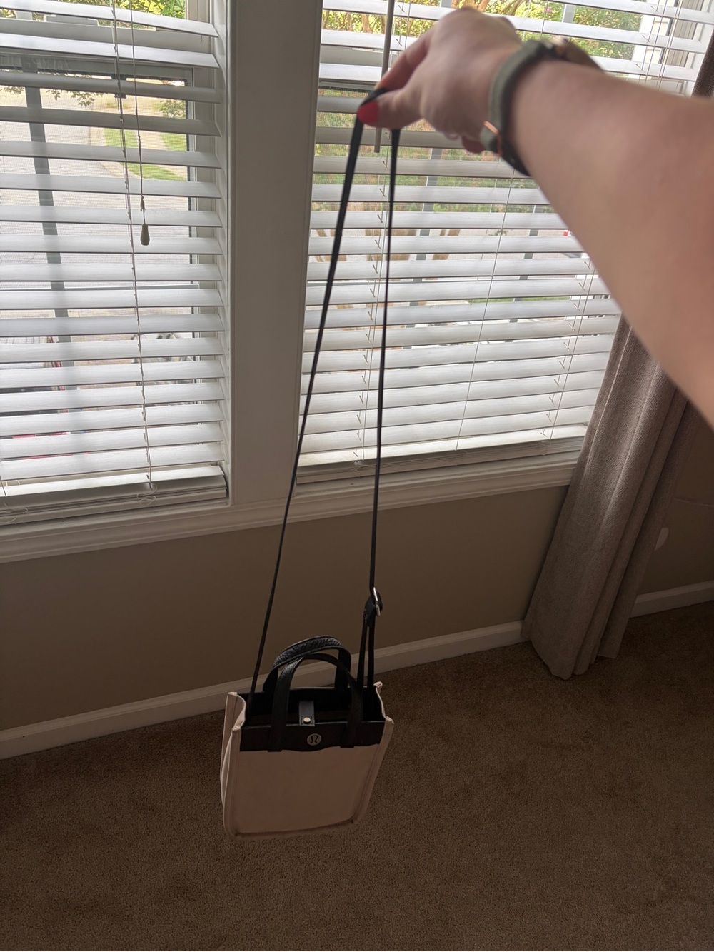 lululemon athletica Beige and Black Mini Tote with Top Handles - Picture 4 of 5
